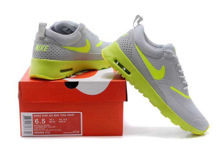 Nike Air Max Thea Print Women Outlet Prix Usine Femme Gris Jaune